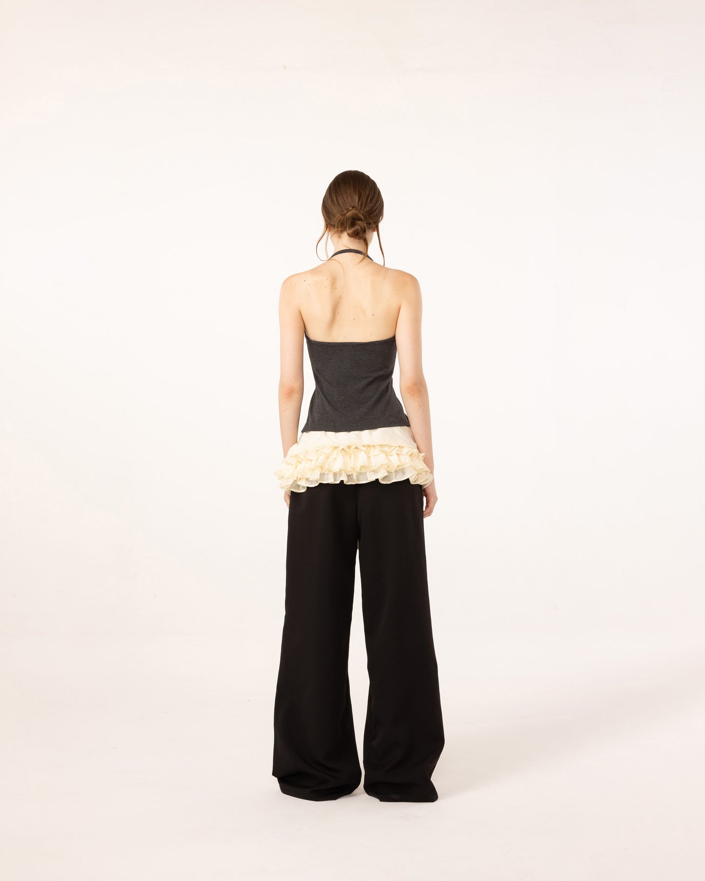 BLACK RUFFLE PANTS