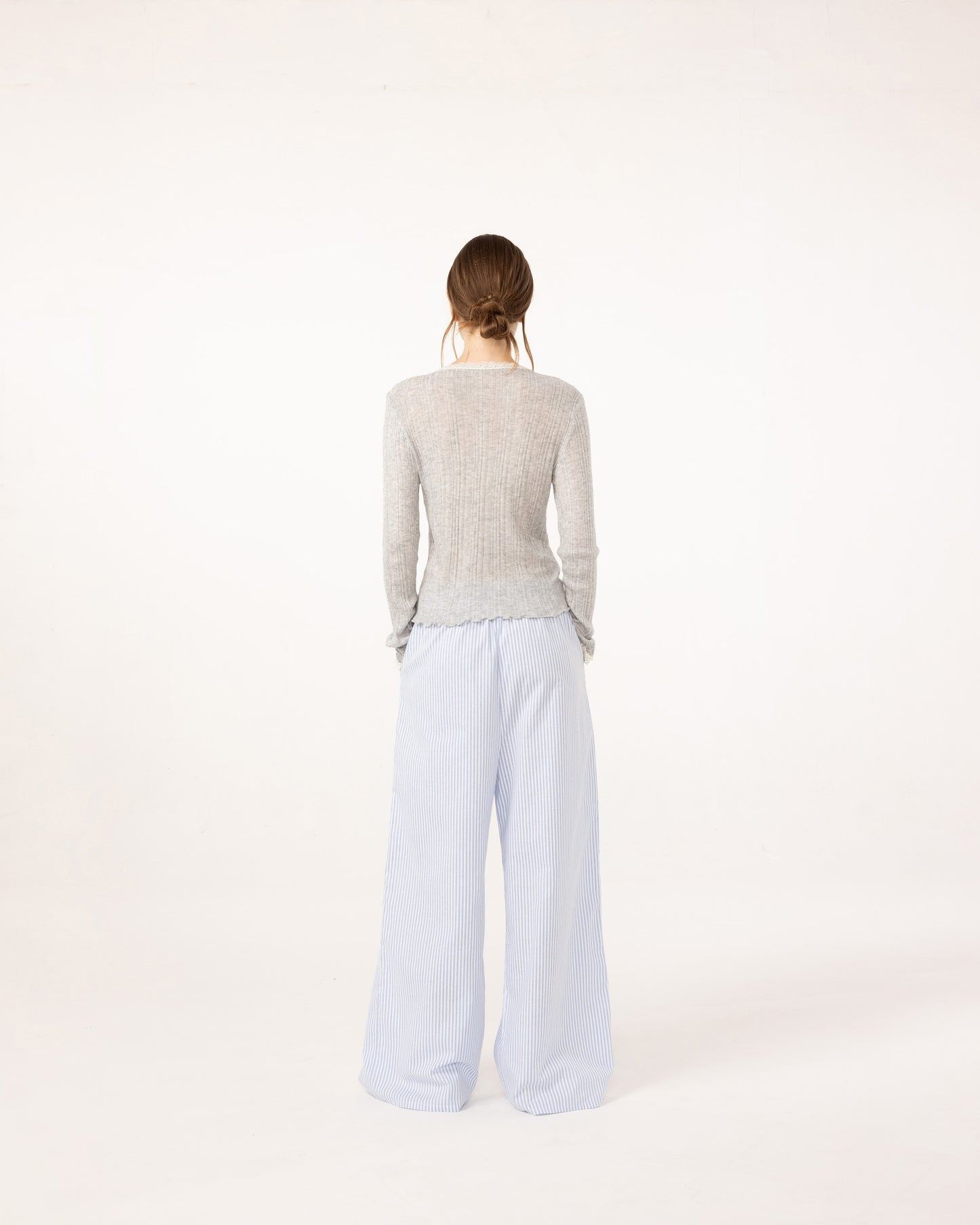 CARDIGAN WITH LACE (GREY)