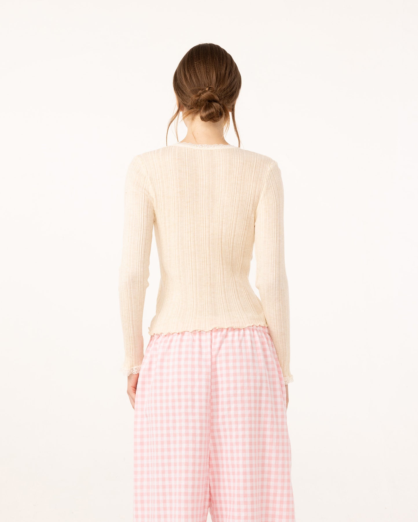 CARDIGAN WITH LACE (OATMEAL)