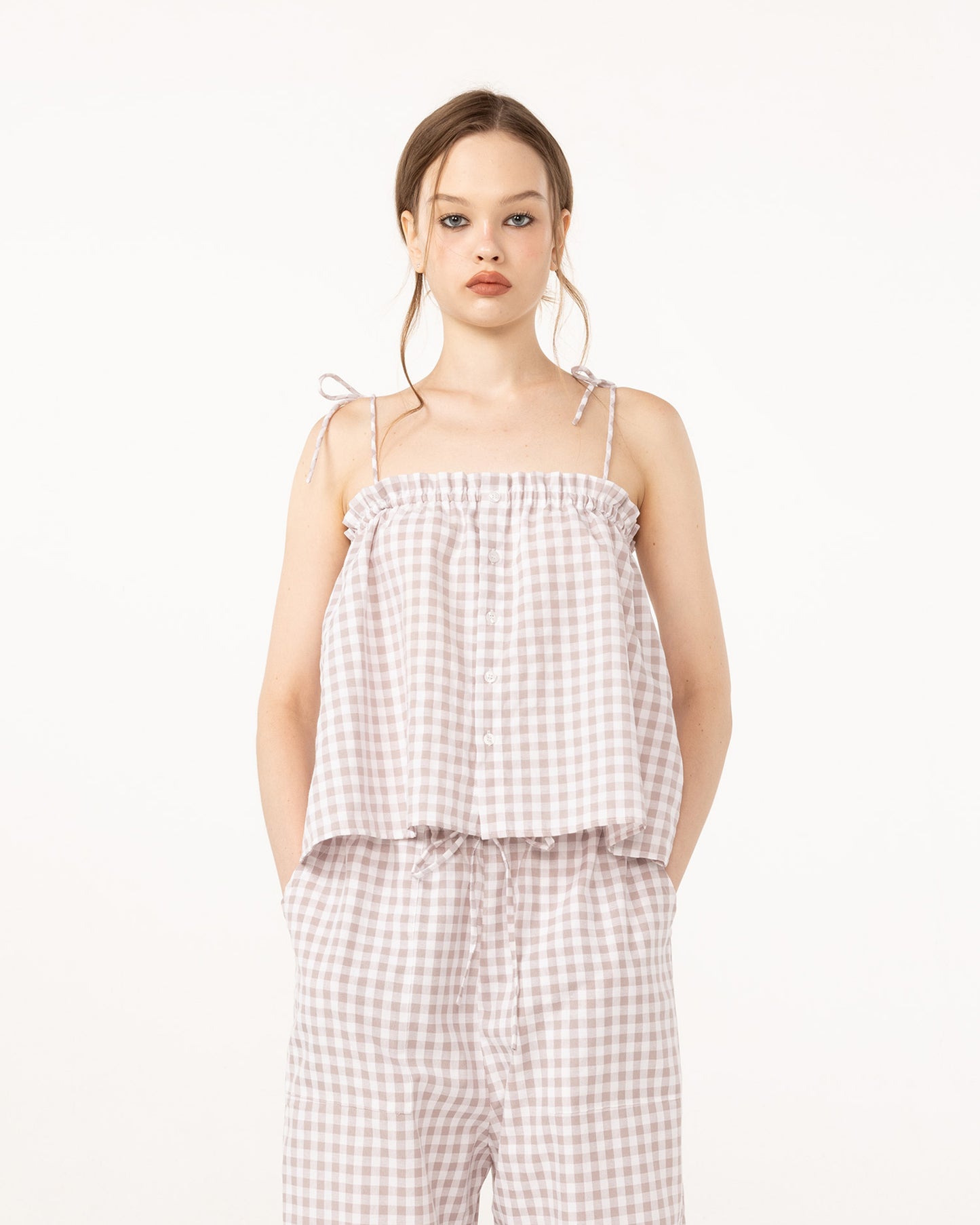 PJ SET (GINGHAM GREY)