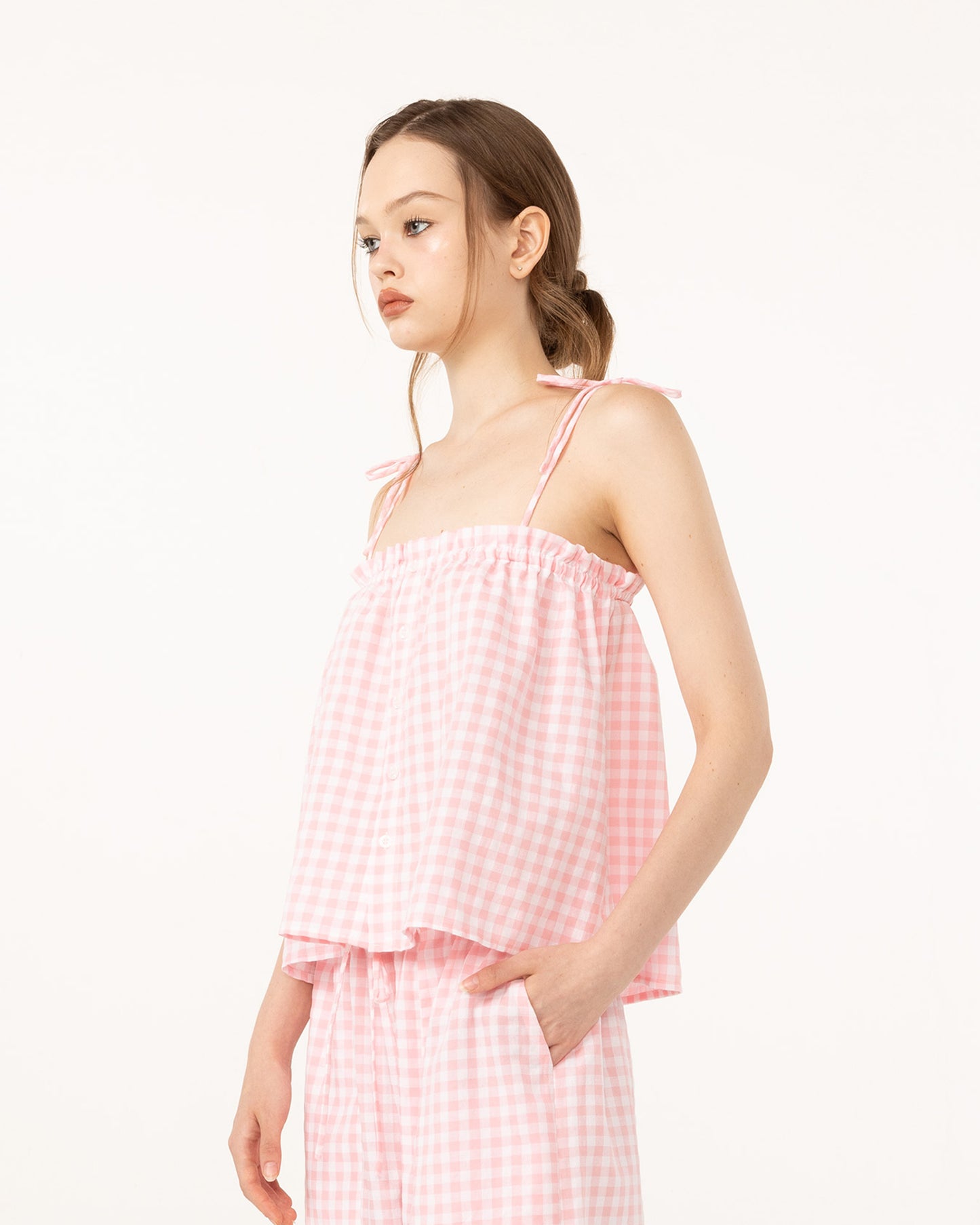 PJ SET ( GINGHAM PINK )