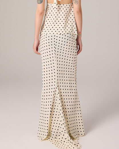 MAXI POLKA DOT SKIRT (OFF WHITE)