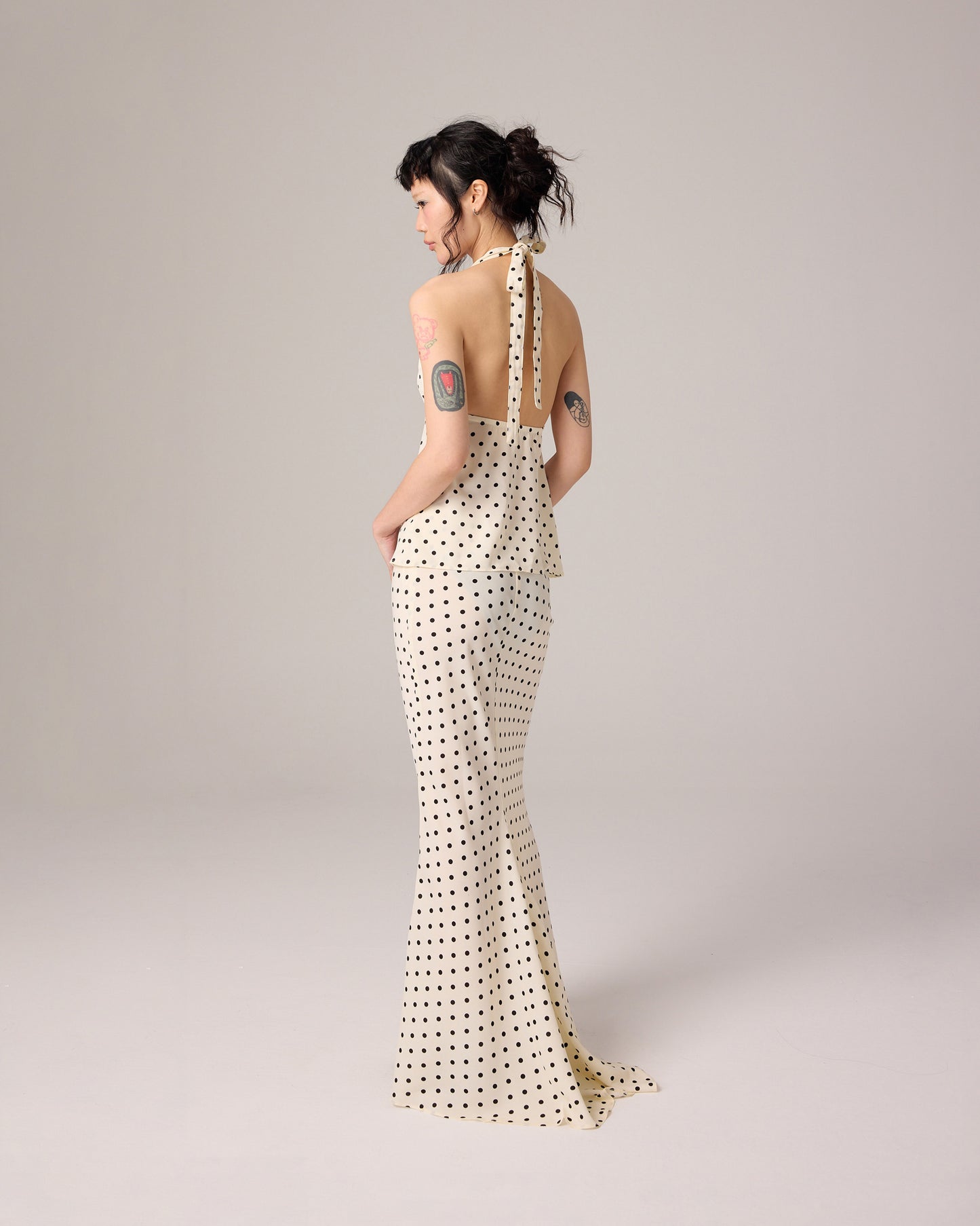 MAXI POLKA DOT SKIRT (OFF WHITE)
