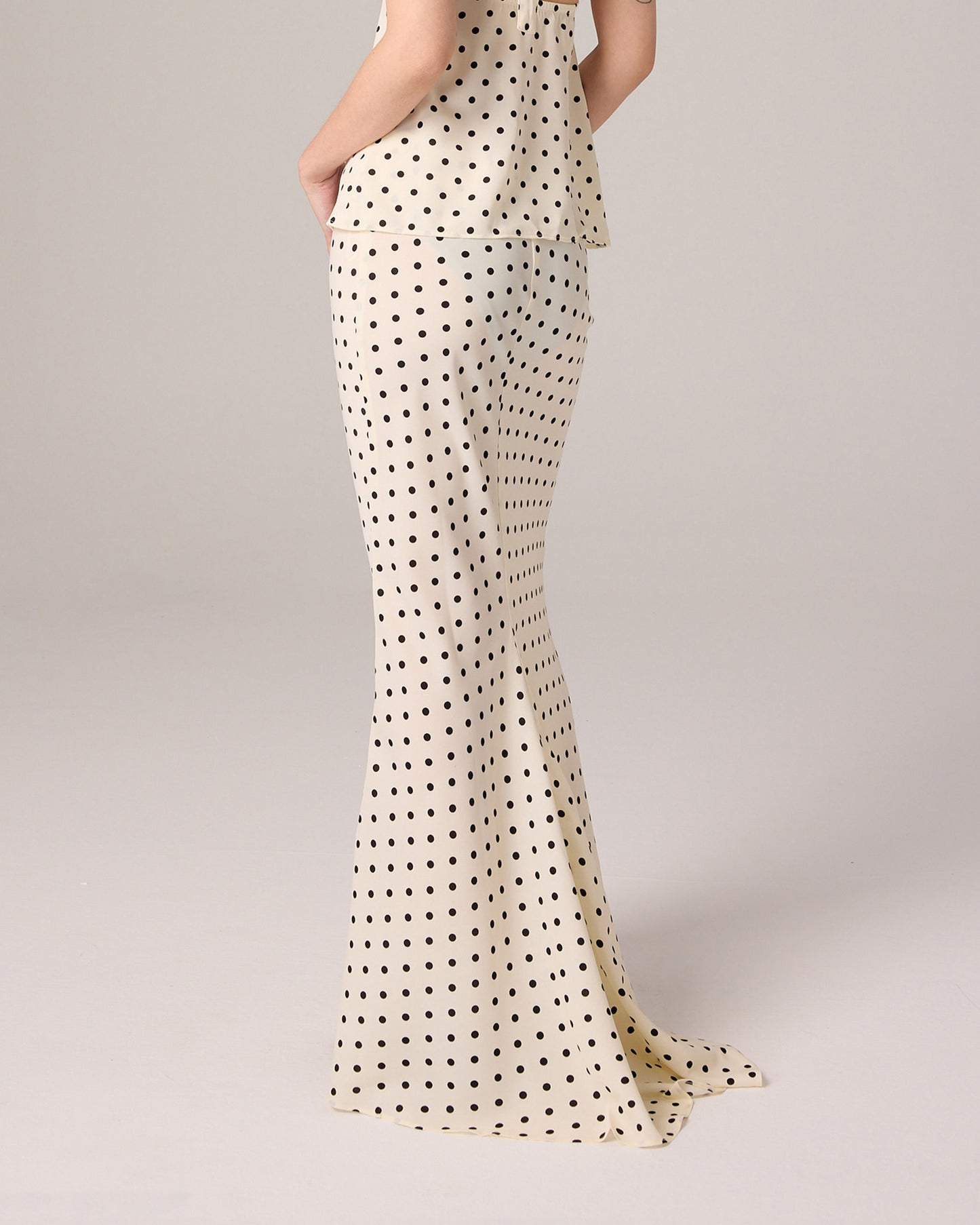 MAXI POLKA DOT SKIRT (OFF WHITE)