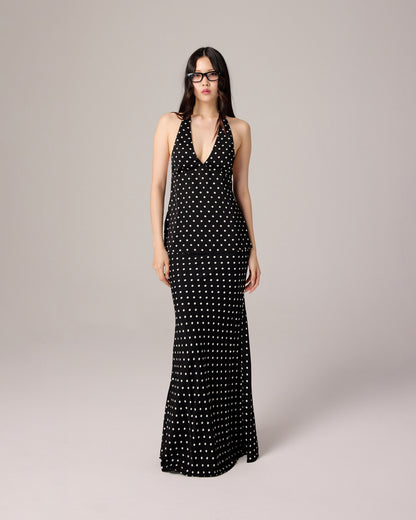 MAXI POLKA DOT SKIRT (BLACK)