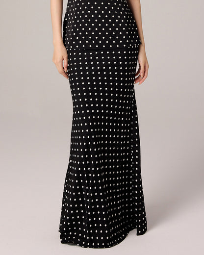 MAXI POLKA DOT SKIRT (BLACK)