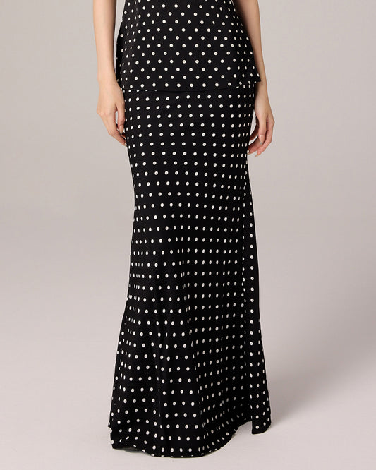 MAXI POLKA DOT SKIRT (BLACK)
