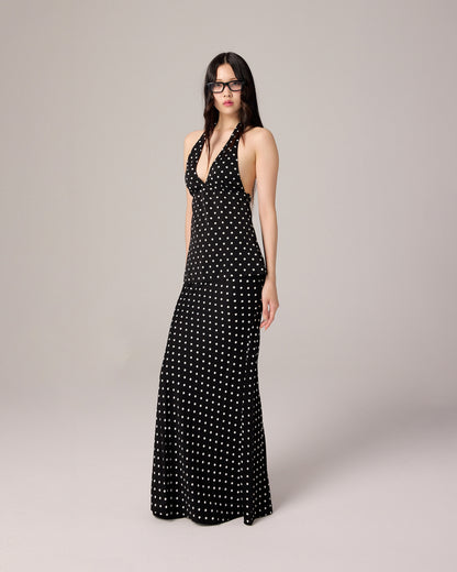 MAXI POLKA DOT SKIRT (BLACK)