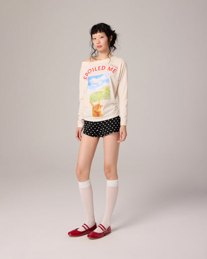 POLKA DOT SHORTS WITH BELT (BLACK)