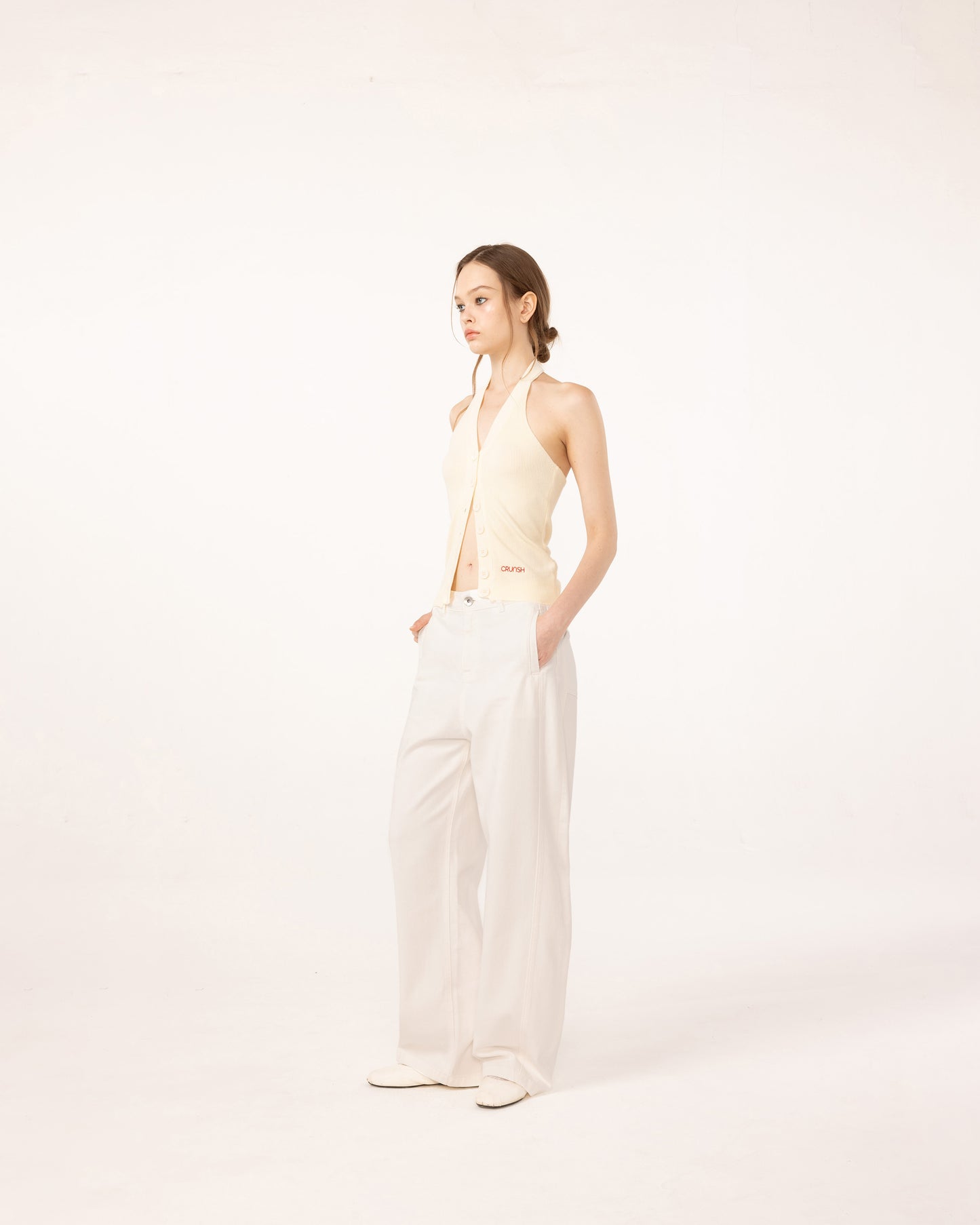 KNITTED HALTER TOP