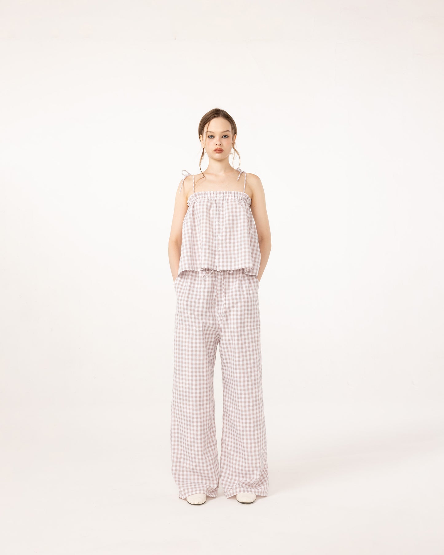 PJ SET (GINGHAM GREY)