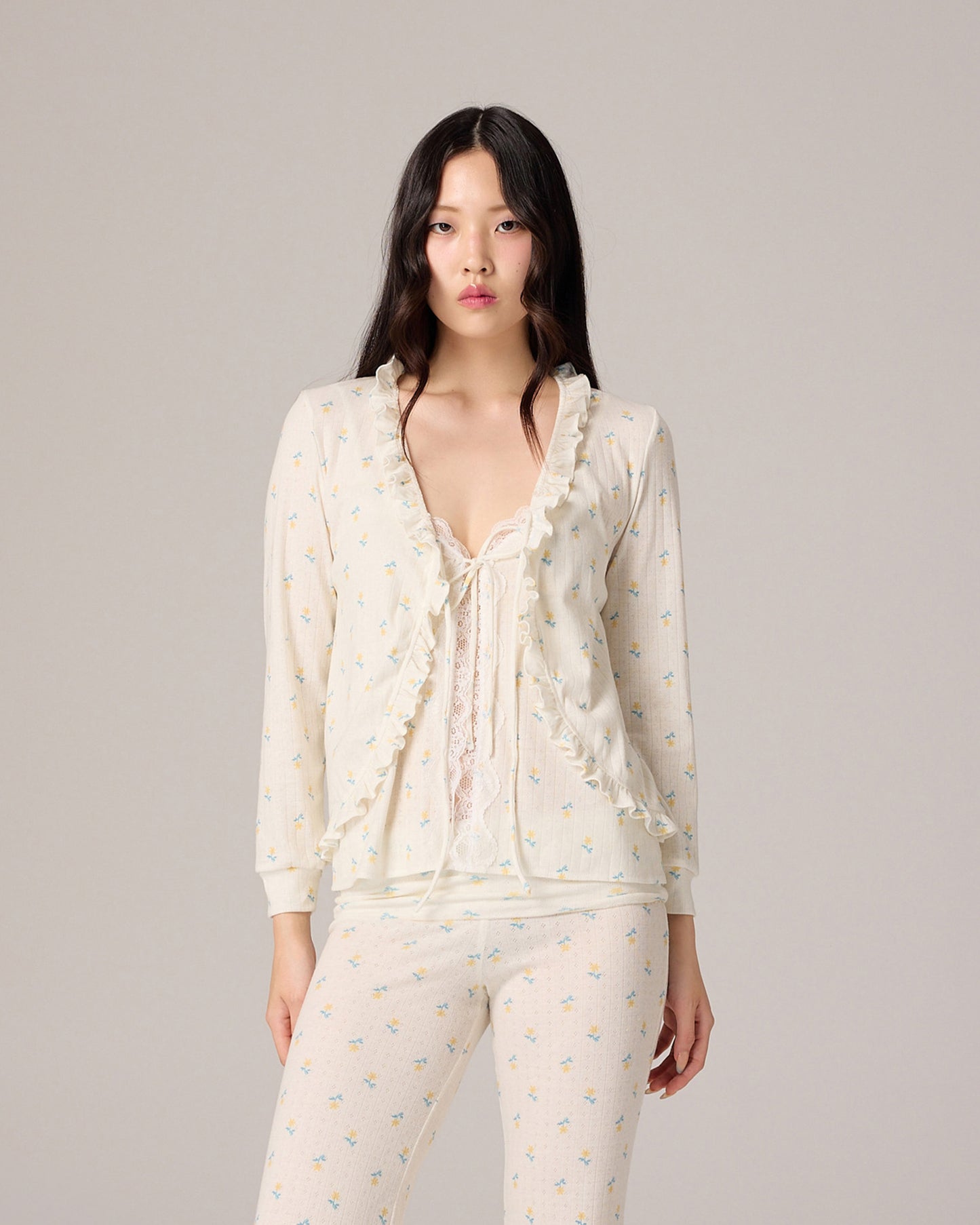 EYELET CARDIGAN