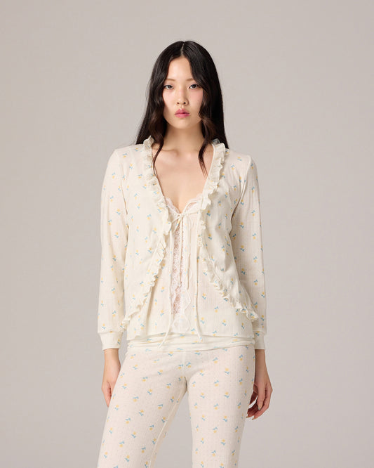 EYELET CARDIGAN