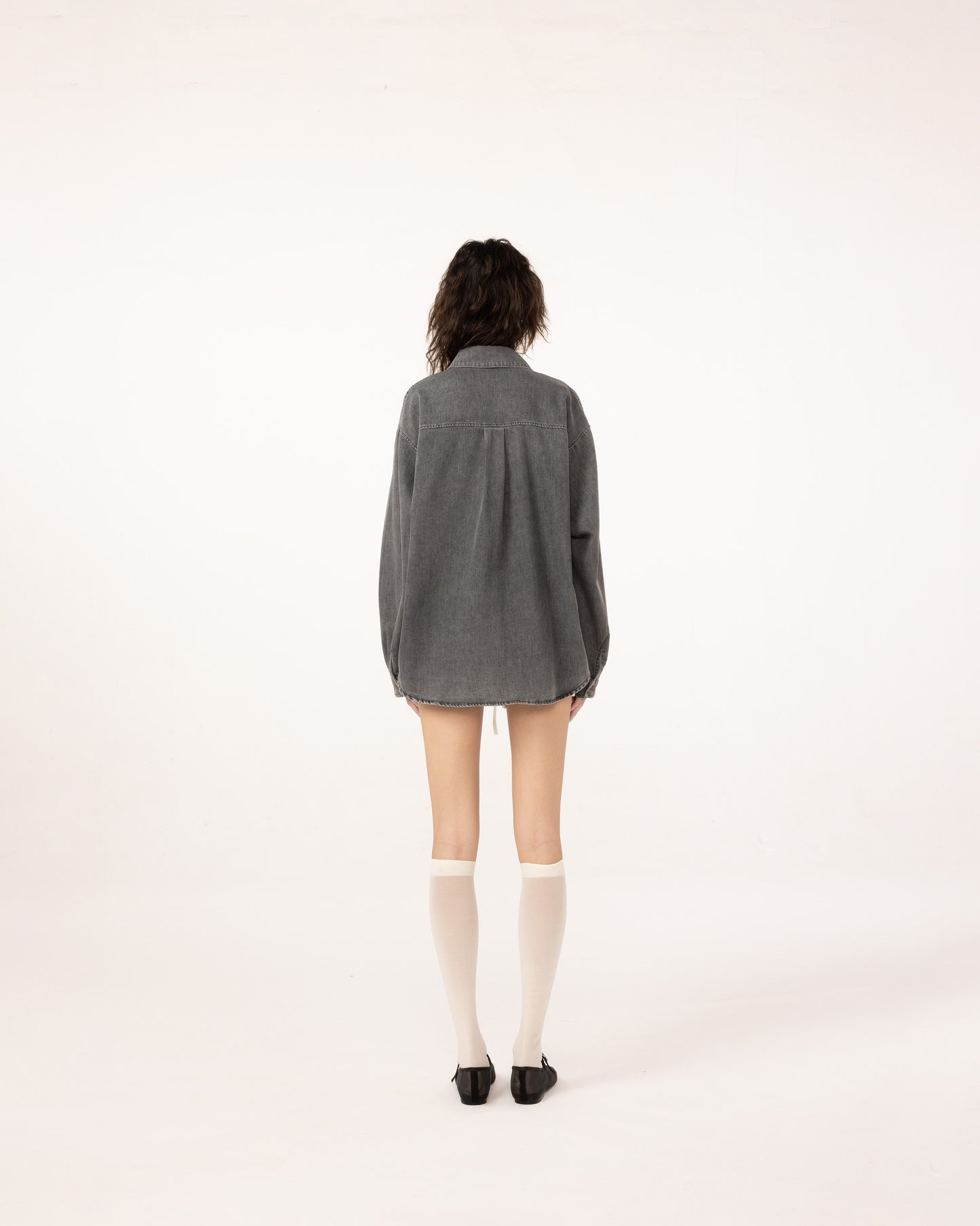 GREY CHAMBRAY TOP