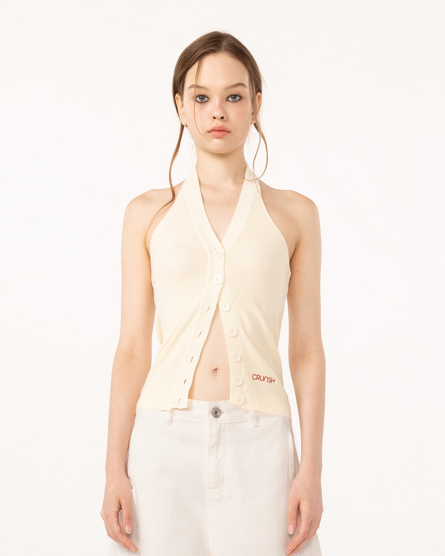 KNITTED HALTER TOP
