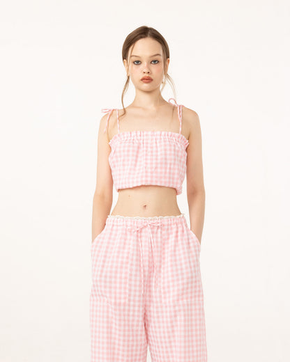 GINGHAM PANTS (PINK)