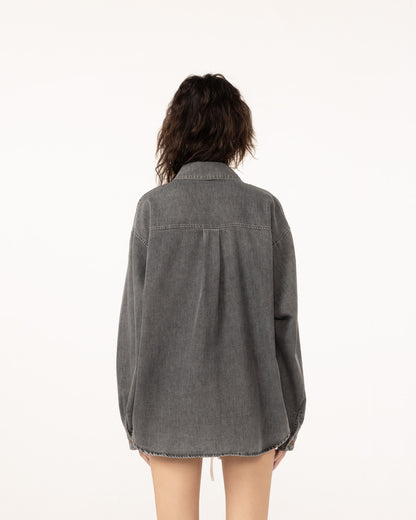 GREY CHAMBRAY TOP