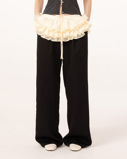 BLACK RUFFLE PANTS
