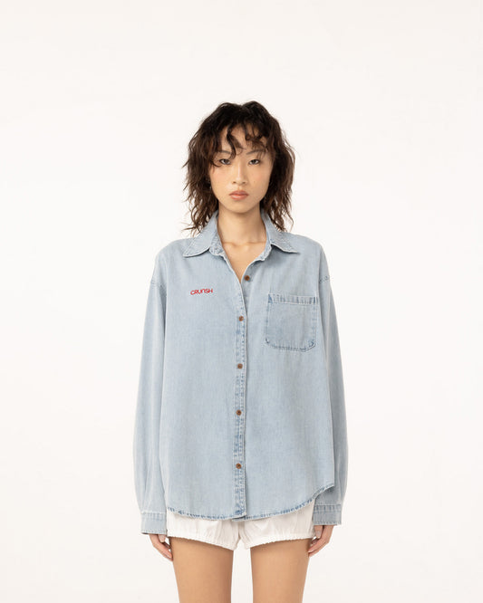 LIGHT BLUE CHAMBRAY TOP
