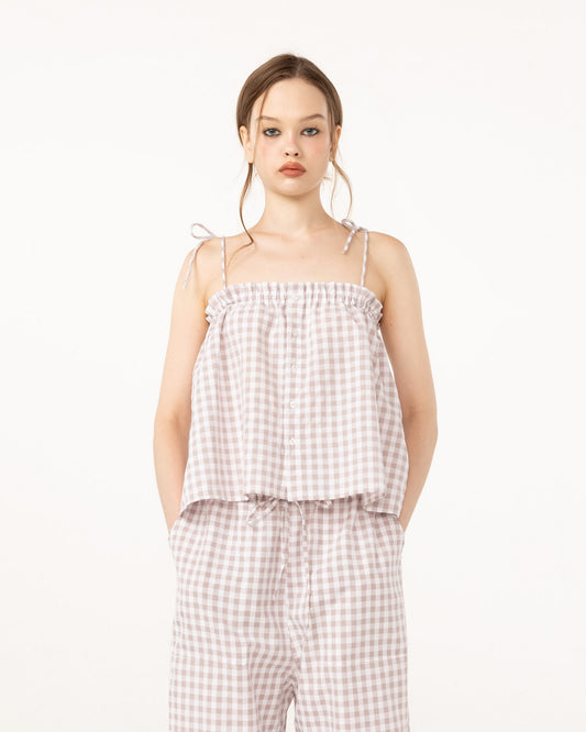 GINGHAM CAMISOLE (GREY)