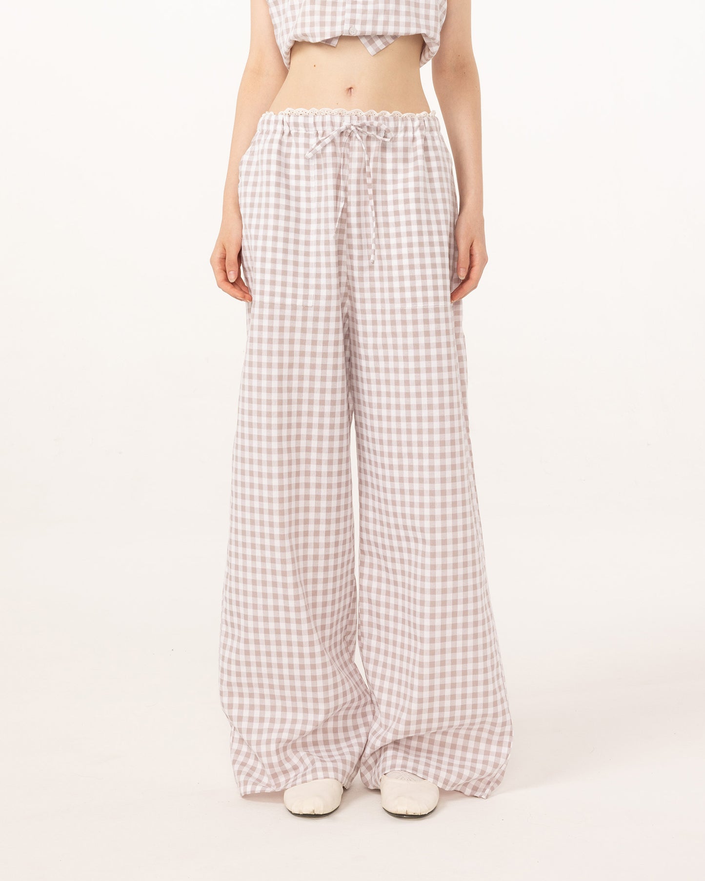 PJ SET (GINGHAM GREY)