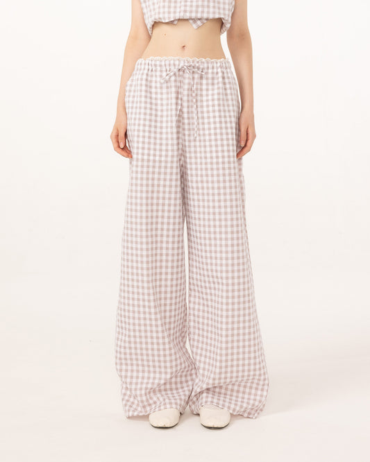 GINGHAM PANTS (GREY)